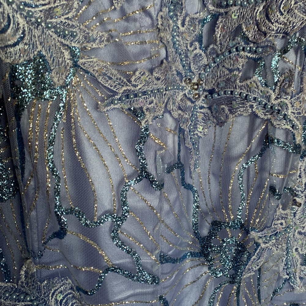 Jovani Periwinkle prom dress with glitter size 8 - Picture 4 of 9